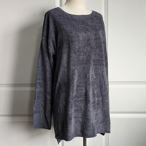 Barefoot Dreams Pullover Paradise Knit CozyChic Ultra Lite® Pacific Blue XL NWT